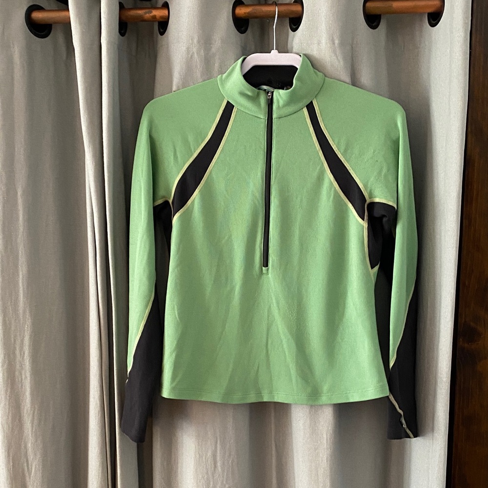 REI Green and Black Quarter-Zip Performance Pullover, Women’s Size Small